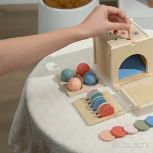 Hộp Phân Loại Hình Khối Montessori 4 Trong 1 Bằng Gỗ - Đồ Chơi Giáo Dục Phân Biệt Màu Sắc Hình Dạng Xếp Que Cho Bé