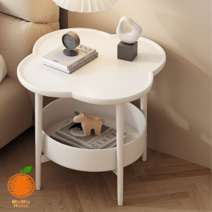 Miumiu Creative Four Leaf Clover Shaped Side Table for Living Room Bedroom Bedside Table Rack Organizer Coffee Table