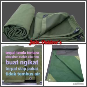 Terpal kain CV lapis karet harga per uk 15x1mterpal Jeeptruk tentara waterproof tebal