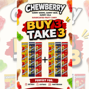 Chewberry B3T3 Gummy Worms bear cola 36packs Sugarcoated Fruity Snack Candy Mixed Fruity Soft Cady Chew Candies For Birthday Lootbags Pangtindahan Store Grocery
