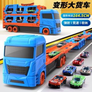 Oversized Track Truck Alloy Deformation Storage Truck Catapult Car Childrens Toy Boy Trailer Sliding