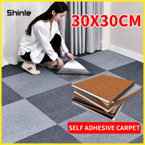 Self-Adhesive Carpet Floor Non-slip Carpet Sticker 30x30cm Square for Home Living Room Decor