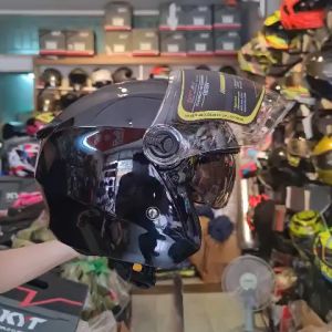 Mũ bảo hiểm 3/4 Royal M668 đen bóng chính hãng 2 kính