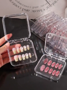 10/5ชิ้น กล่องเก็บของทรงสี่เหลี่ยมใสพร้อมฝาปิด / กล่องเปล่าพกพา / สำหรับใส่เครื่องประดับต่างหู / กล่องจัดแสดงบรรจุภัณฑ์ขนาดเล็ก