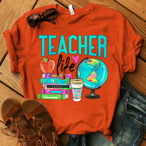 Sanrio | Graphic Shirt Stylish Print T-shirts Cartoon Female Teacher Life New Short Sleeve Summer Fashion Women Aesthetic Clothes Tops