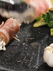 🥘กระทะBBQ🥘กระทะทรงแบน กระทะบาร์บีคิว ไร้สารเคมีเคลือบผิว ไม่มีสารปนเปื้อน (ร้อนแล้วร้อนนาน)