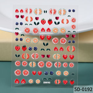 1Pcs 5D Embossed Yellow Pineapple Nail Stickers Summer Cute Fruits Self-Adhesive Nails Decals Y2K Pineapple Manicure Decorations