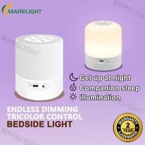 LED Night Light Dimmable Bedside Lamp Tricolor Touch Table Lamp Rechargeable Bedroom Baby