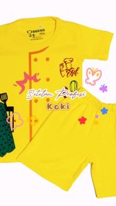 Setelan Kaos Anak laki Laki Motif Koki dan Celana Pendek Anak Usia 1-6 Tahun Bahan Katun