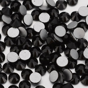 SS3-SS60 Black Glass Flatbase Rhinestones SS6-S30 Non HoTFIX Crystal For Evening Dress Garment crafts DIY Accessories