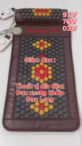 Thảm đá nóng Laser Hàn Quốc Happy Life 80x45cm giảm đau thoát vị đĩa đệm lưng cột sống mỏi vai gáy giảm KG