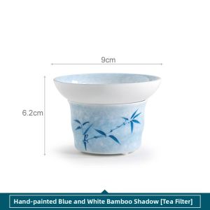 SANXUN | Hand-painted Blue-and-white Bamboo Pattern Tea Strainer