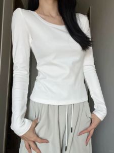 QIAOCHENXIAN | Áo Thun Dài Tay Cotton Dành Cho Phụ Nữ Plus Size Mùa Xuân Thu Phối Lớp