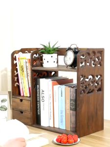 ชั้นวางหนังสืออเนกประสงค์ เดสก์ทอป ชั้นวางหนังสือขนาดเล็ก ชั้นวางไม้เนื้อแข็ง ชั้นหนังสือเด็ก ชั้นวางหนังสือ2ลิ้นชัก LuckyThailand