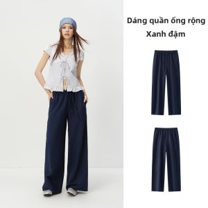 Semir | Quần Nữ Dáng Rộng Thoáng Mát Dây Đàn Hồi Pha Linen