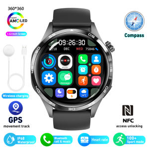 Smart Watch 5 Pro GPS NFC Smartwatch Men 360*360 AMOLED Screen Heart Rate Monitor Bluetooth Call IP67 Waterproof Men Smartwatch