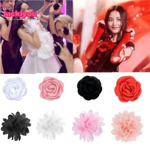 Jisoo แหวนดอกไม้ 5 มิติ เปิดลาย ดอกคามิเลียสุดสร้างสรรค์ มืออุปกรณ์เต้นแหวน นิ้วมือแฟชั่น