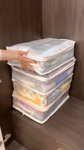 17 MILE 4PCS Clothes Storage Bags Set Large Capacity Foldable Storage Bags for Wardrobe Organizer
