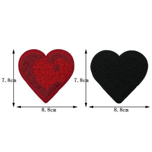 Handmade Heavy Work Beaded Heart Shaped Fabric Patch DIY Sewing Accessories for Clothes Bags Hats Fashionable Repair Patches