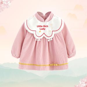 Princess Style Cotton Velvet Childrens New Year Clothes Baby Girls Fashionable Vest Dress Celebratory Style Clothing