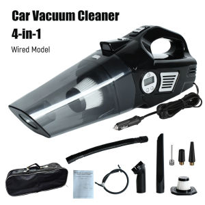 4-in-1 Cordless Car Vacuum Cleaner with Digital Tire Pressure Gauge Portable Home Car Dual Use Vacuum High Suction Car Vacuum