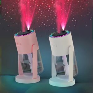 Portable LED Starry Night Humidifier with 360° Rotation 280ml Capacity 2 Modes (Continuous/Intermittent Mist) Auto Shut-Off & Color Changing Lights