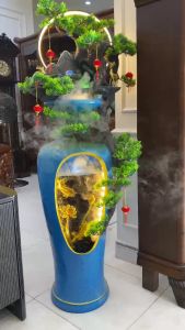 Tiểu cảnh thác nước bình hoa xanh phong thủy TC-2118-146CM