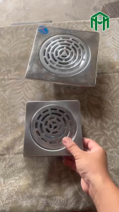Phễu thoát sàn (lược rác hố ga) inox kích thước 12x12 15x15 20x20 lỗ thoát ø 60 ø 90