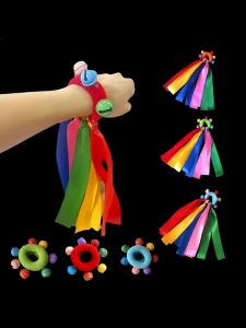 2Pcs elastic wrist ribbon dance performance props light equipment moring exercise sports meeting props suitable for festials