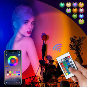 พร้อมส่ง<รุ่นใหม่ รุ่นบลูทูธ> ไฟโรเซ่ โคมไฟโรเซ่ ไฟพระอาทิตย์ ไฟตกแต่งห้อง เปลี่ยนได้ 16 สี ควบคุมผ่านบลูทูธและรีโมทปรับสีตามเสียงเพลง