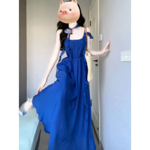 CHANGTONG | Clein Blue Beach Style Dress