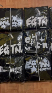 Jaket Hoodie Boxy Zipper Black Dance Girls 999 Oversize Pria & Wanita Premium  Full Tag & Label