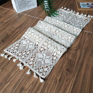 Table Runner Tablecloth Chest of Drawers Coffee Table Lace Cover Cloth TV Cabinet Shoe Cabinet Rectangular Retro Fabric Embroidered Bench Scandinavian