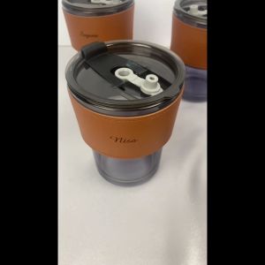 Personalized Gift Ins Style Coffee Glass Mug with Lid and Straw Birthday Custom Name 400ml