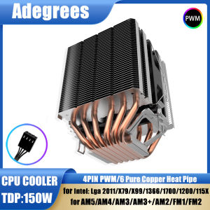 CPU Air Cooler 4Pin 6Heatpipes ventilador PC for Intel LGA 1700 2011 1200 1366 115X X79 X99 AMD AM3 AM5 AM4 Cooler Processador