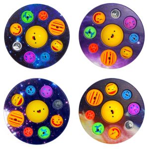Eight Planets Dimple Push Bubble Fidget Toy Portable Sensory Stress Reliever Anti-Anxiety Relaxing Toy for Adults Office Leisure
