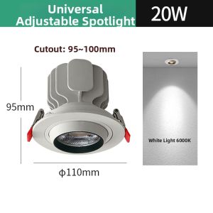 SUNPAI LIGHTING | High CRI Adjustable Anti-glare Recessed COB Spotlight