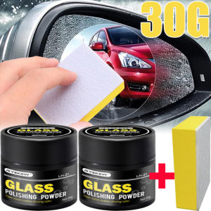 30g Car Front Windshield Polishing Powder Car Window Rear Vision Film Oil Film Removal Cleaner Is Suitable for All Car Glass Surfaces