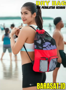 Tas Renang Jaring Backpack Swim Wear Bag Kantong Peralatan Perlengkapan Olahraga Air