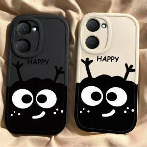 Vivo Y37m 5G Silicone Phone Case Full Cover Anti-Fall Black Coal Ball Design Mens Edition Cute Cartoon Style Mobile Phone Protective Shell