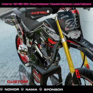 Decal STIKER CRF 150L FULLBODY ABU MERAH HITAM VARIASI WARNA KEREN