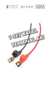 1 SET KABEL AKI MOTOR-ATV-UNIVERSAL /terminal accu battery/skun+tutup karet Merah dan Hitam