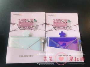 Starbucks Sakura Season Member Gift Multifunctional Storage Card Sleeve in Vibrant Pink and Green for Home Organizing and Mobile Phone Use