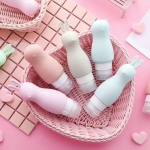 Chai chiết mỹ phẩm silicone 90ml hình thỏ và gấu chiết dầu gội sữa tắm du lịch
