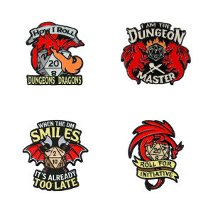 Bandai | Ghim Cài Men Hình Xúc Xắc Rồng DnD D20 - Trâm Cài Áo Hài Hước Dành Cho Người Chơi Dungeon Master Phụ Kiện Trang Trí Trò Chơi Quà Tặng Cho Người Lớn Dùng Được Cho Ba Lô Mũ Trang Sức.