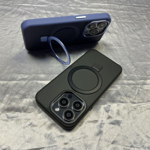 เคสโทรศัพท์แบบซิลิโคนซับซ้อนแบบซ่อนได้พร้อมขาตั้งแบบแม่เหล็กสำหรับ Apple 15 pro Max 14 pro Max 13 pro Max 12 pro Max