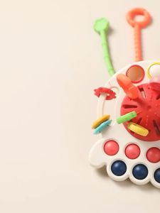 Mainan Edukasi Bayi Multifungsi Pop It Teether Sensorik Teether Montessori 4 in 1 Mainan Bahan Silikon BPA Free Cocok untuk Bayi 6-12 Bulan / 1 / 2 / 3 Tahun