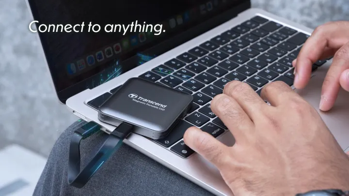 Transcend ESD420 Portable SSD MagSafe Magnetic Design High-Speed USB-C & Type-C Connectivity (1TB/2TB/4TB)
