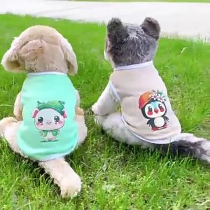 Westcoolpet Pet Vest Cartoon Printing Breathable Polyester Panda Pattern Summer Outdoor  Dog T-shirt Doggy Clothes Daily Wear