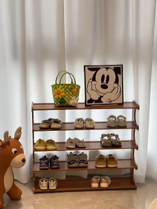 Shoe Rack Organizer Bamboo Shelf Storage Rack Wooden Shoe Cabinet Storage Rack Shoe Bag Storage